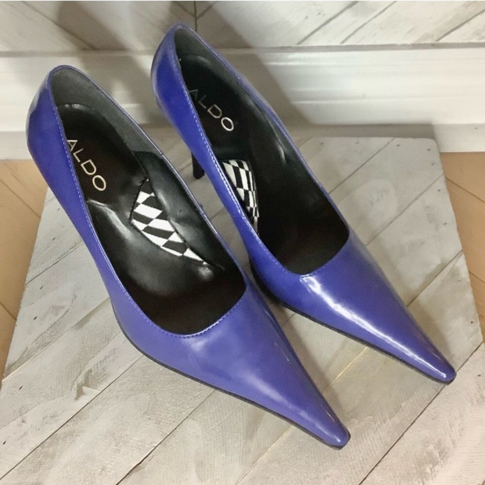Vintage Aldo Blue Leather Pumps - Late 90s to Early 00s - New, Never Worn